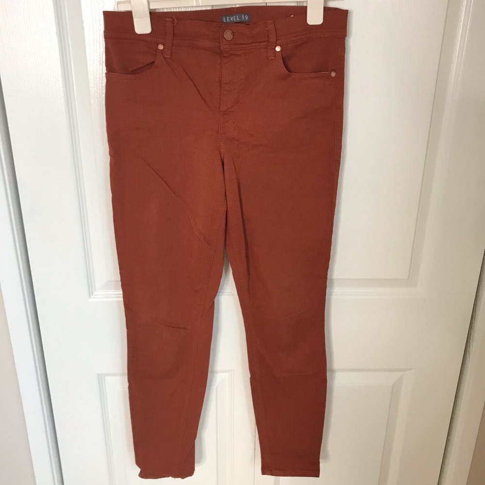 🍁 Level 99 Straight Leg Jeans - The Perfect Pop of Burnt Orange 🍁